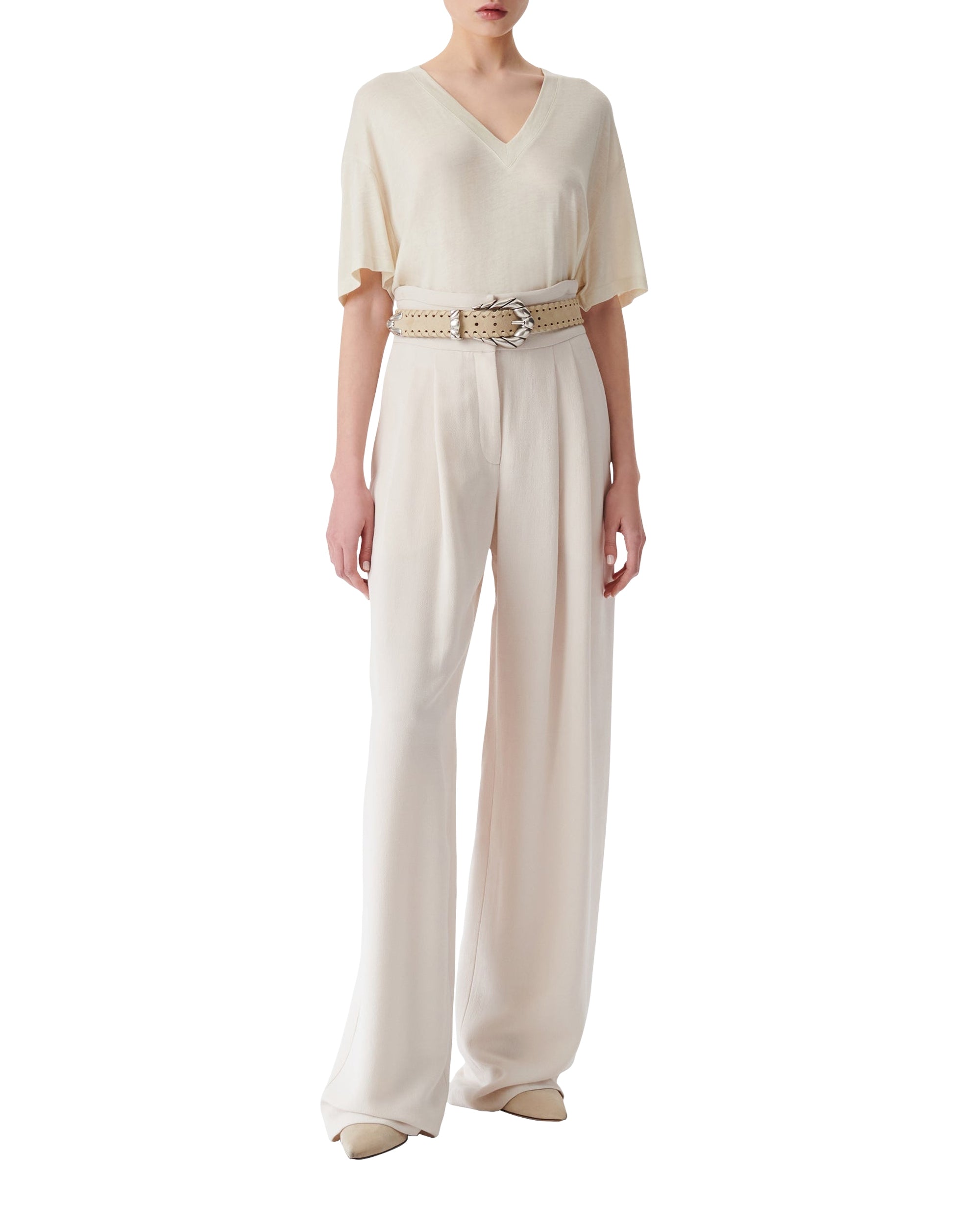 Jeon wool blend trousers - Ecru