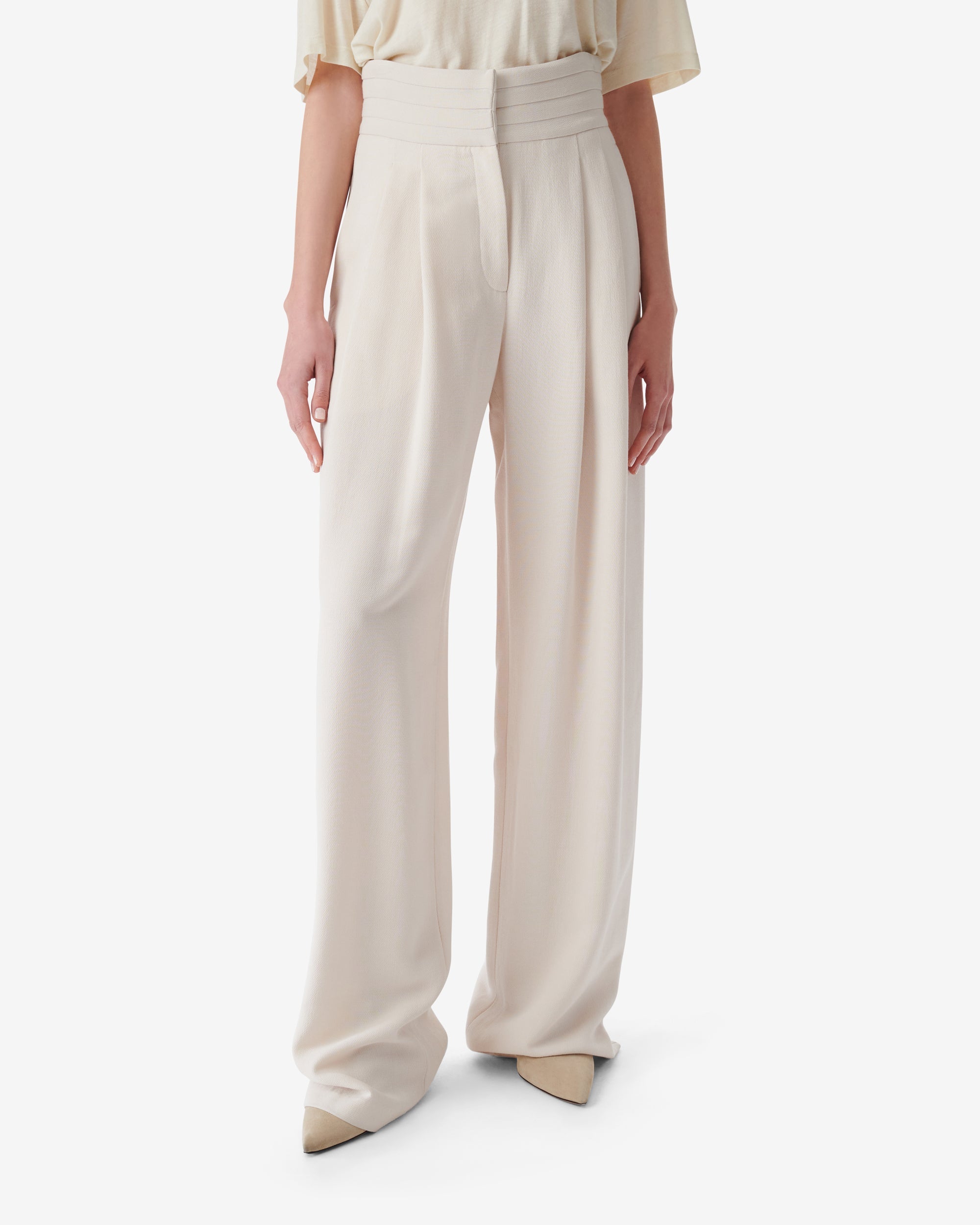 Jeon wool blend trousers - Ecru