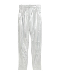 Nil trousers in leather - Silver