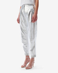 Nil trousers in leather - Silver