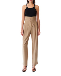 Udela wool trousers - Light Khaki