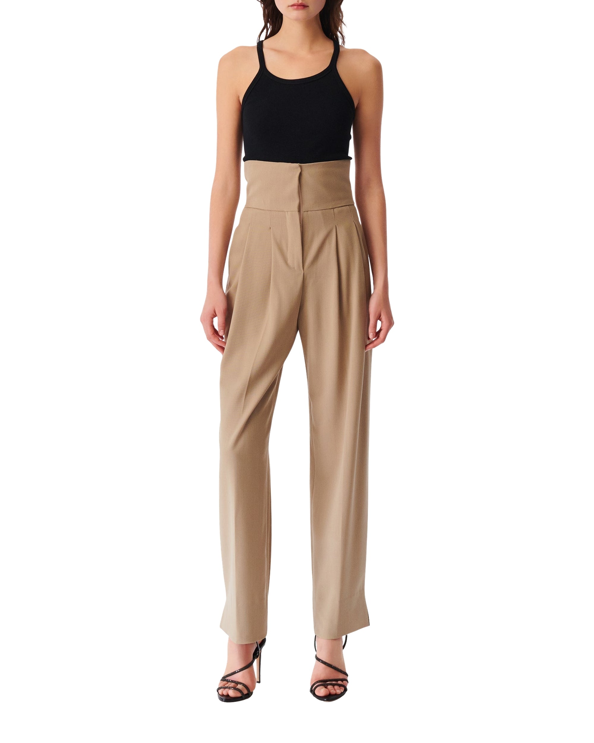 Udela wool trousers - Light Khaki