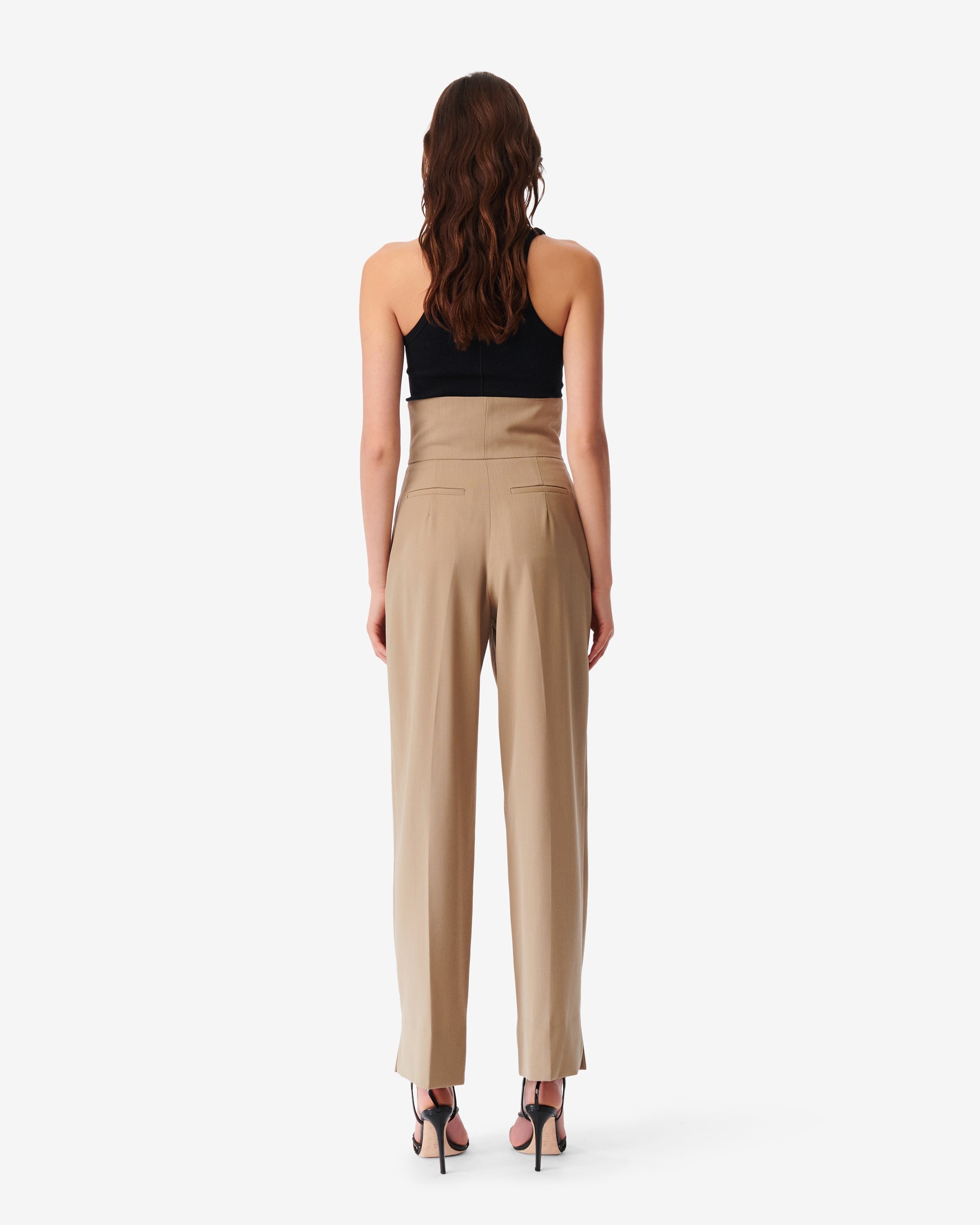 Udela wool trousers - Light Khaki