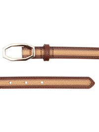 ANGULAR BUCKLE BELTCOGNAC/TAN