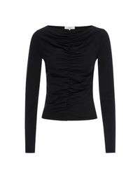 RUCHED LONG SLEEVE TOPBLACK
