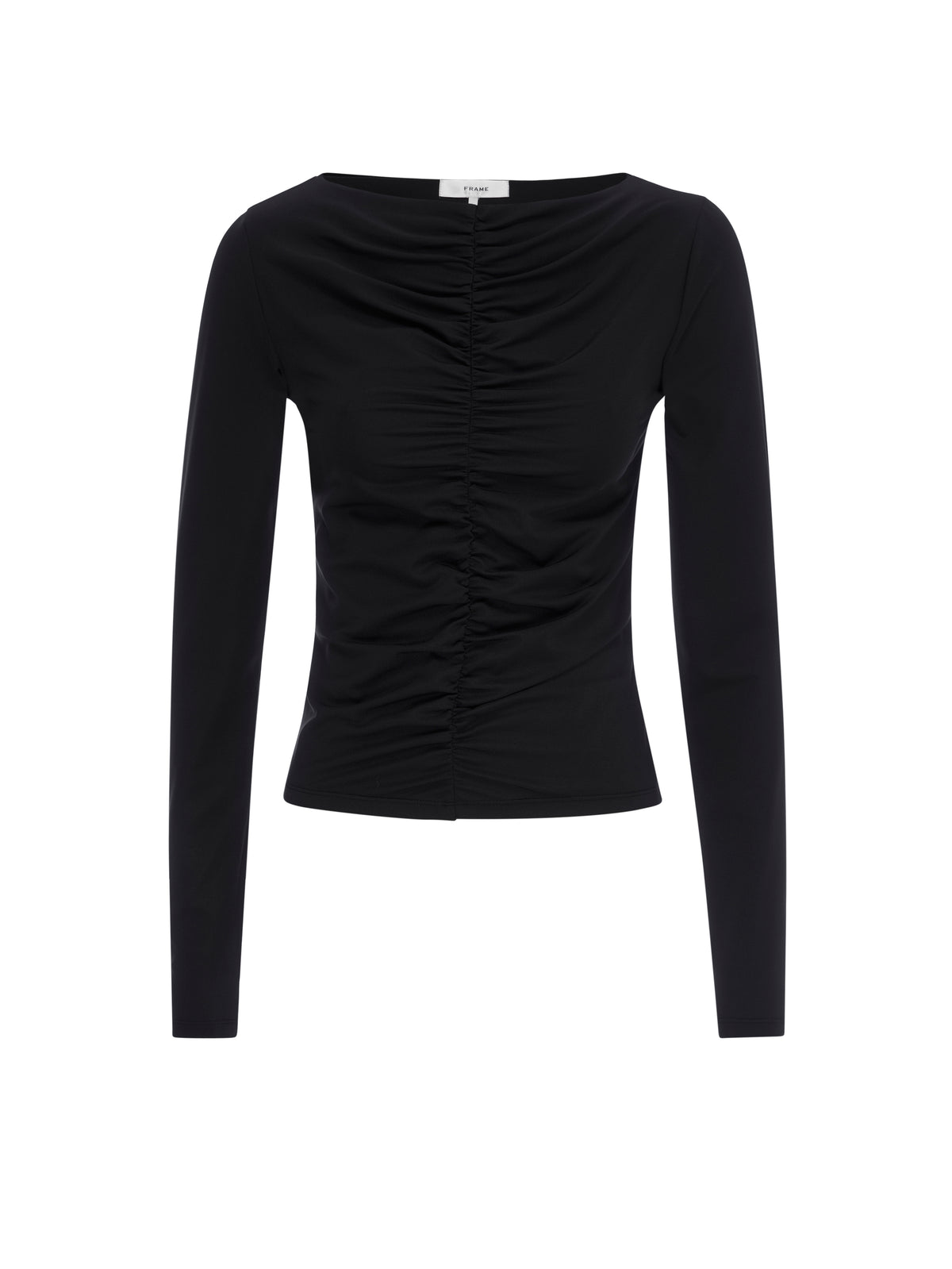 RUCHED LONG SLEEVE TOPBLACK