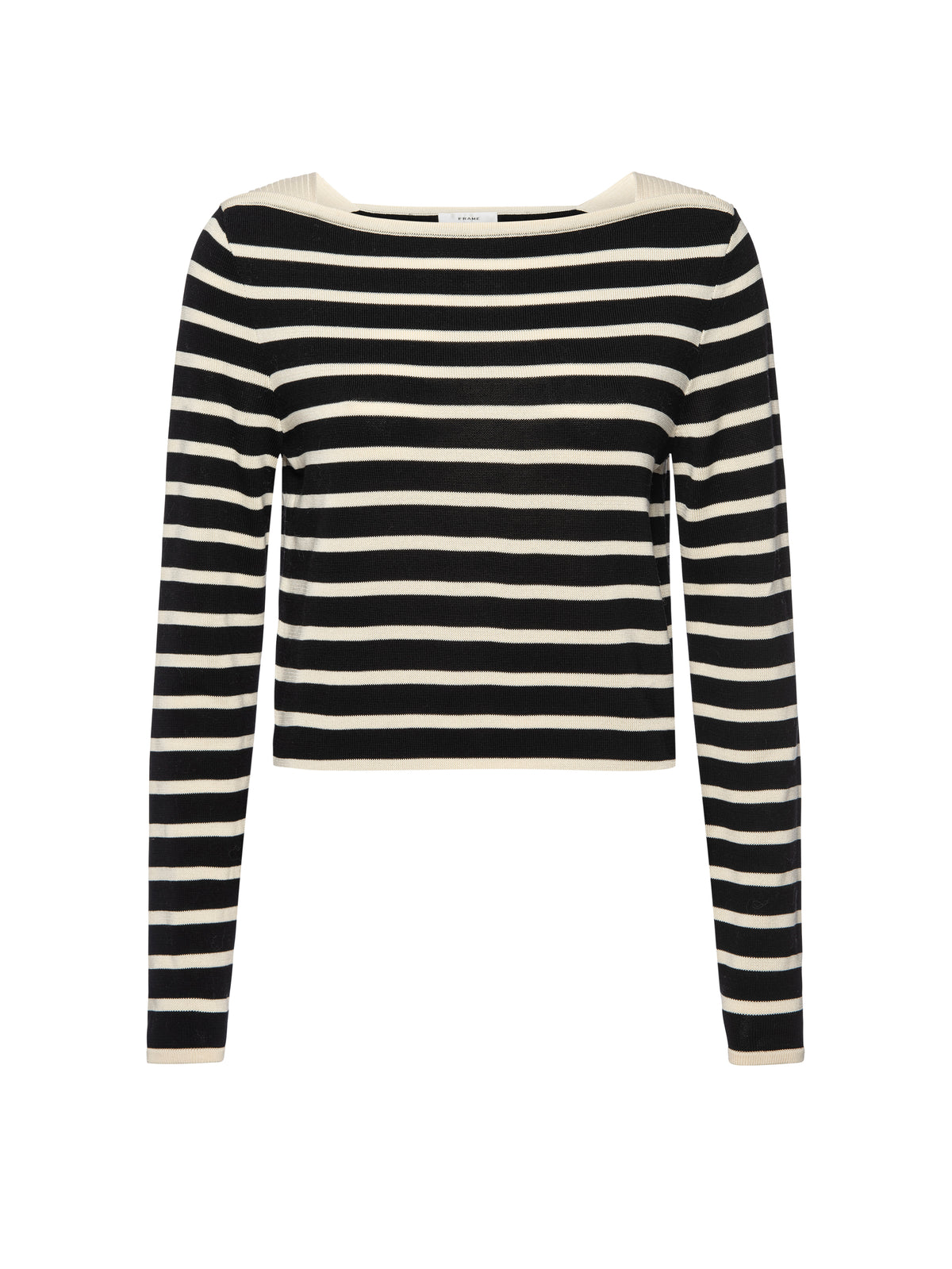 STRIPED BOATNECK SWEATERBLACK MULTI