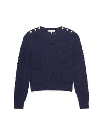 PATCH POCKET SWEATERNAVY