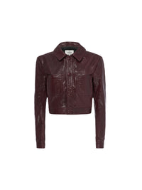 Veste courte en cuir - Syrah Red