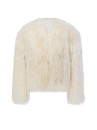 SHAGGY SHEARLING COATCREAM