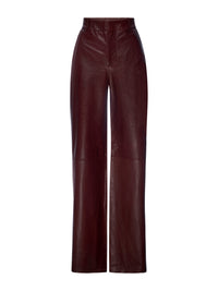 THE WIDE LEATHER TROUSERSYRAH RED