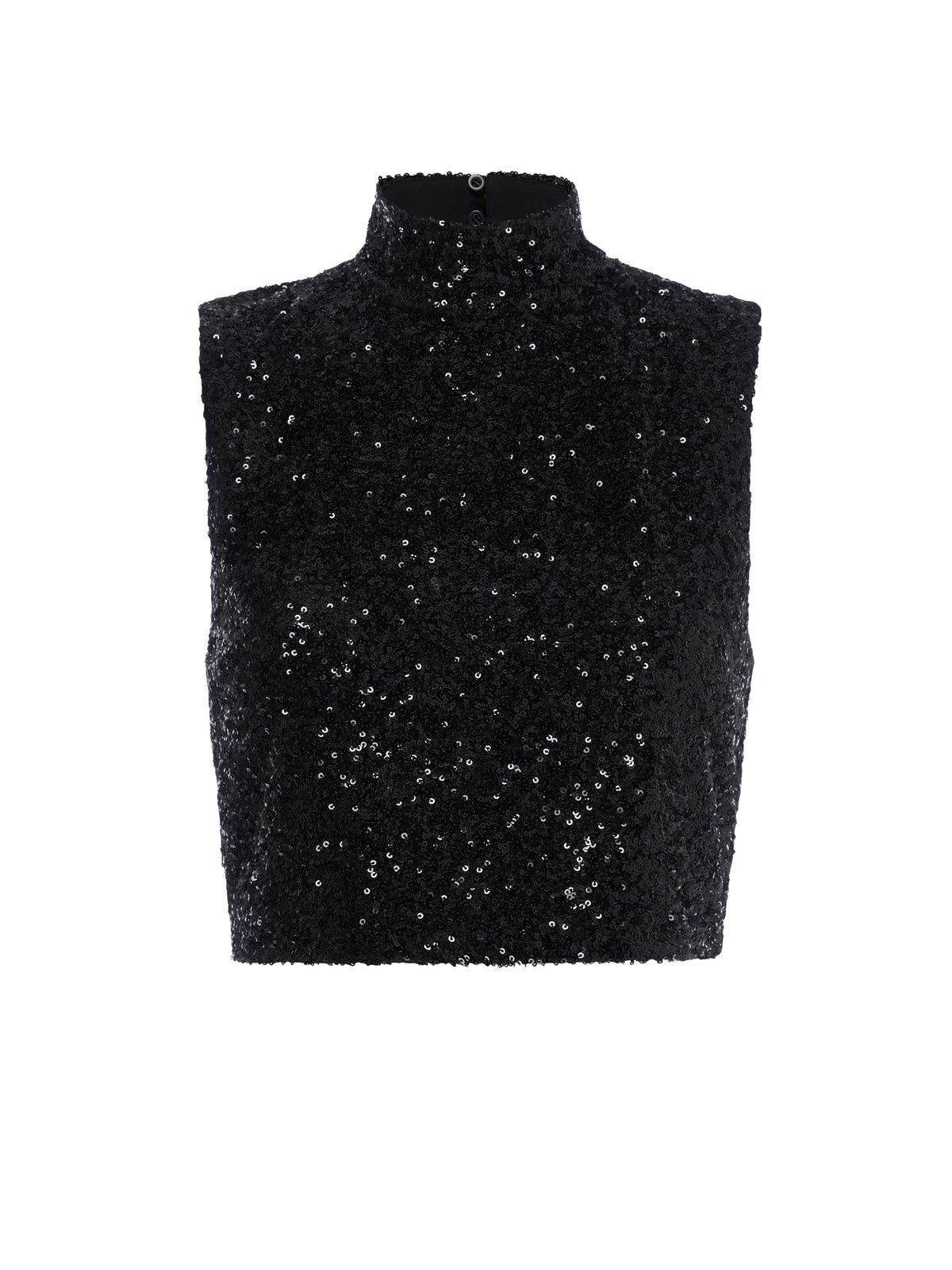 CROPPED SEQUIN TOPBLACK