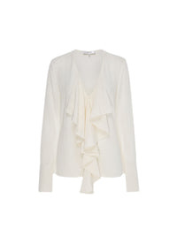 Silk V-neck blouse - Cream