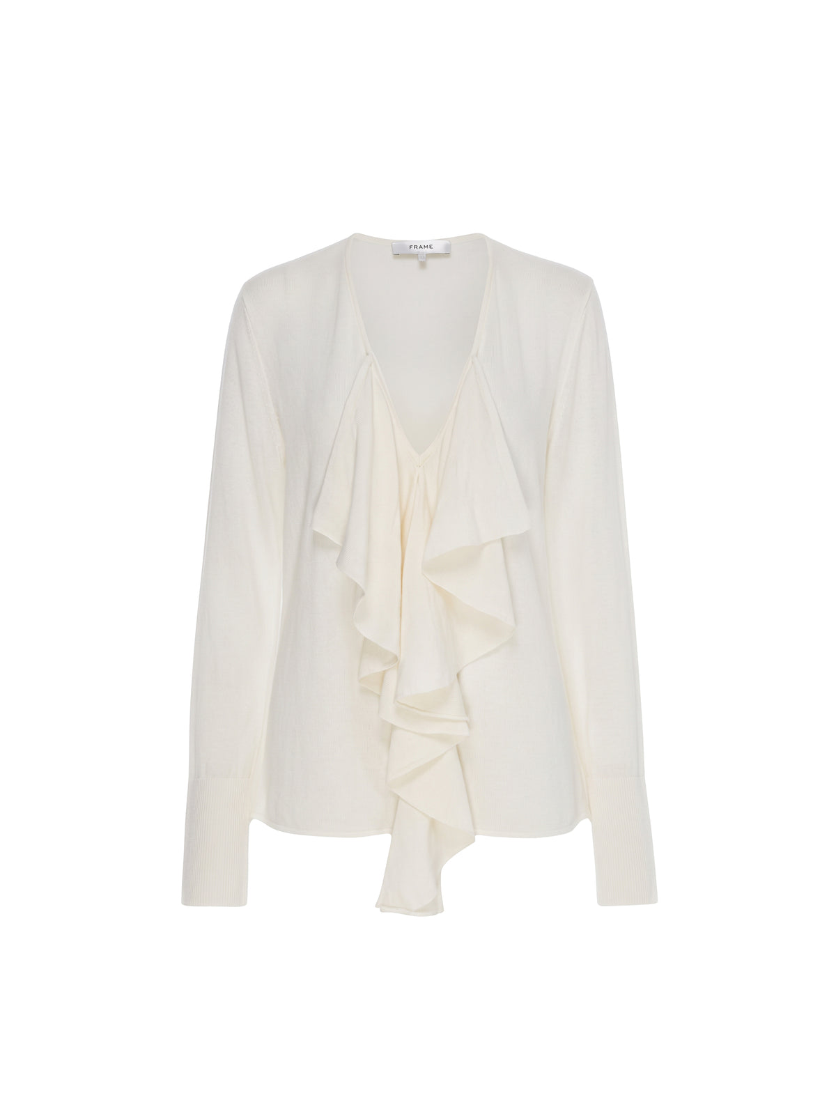 Silk V-neck blouse - Cream