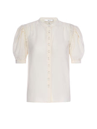 LACE SHOULDER INSET BLOUSECREAM