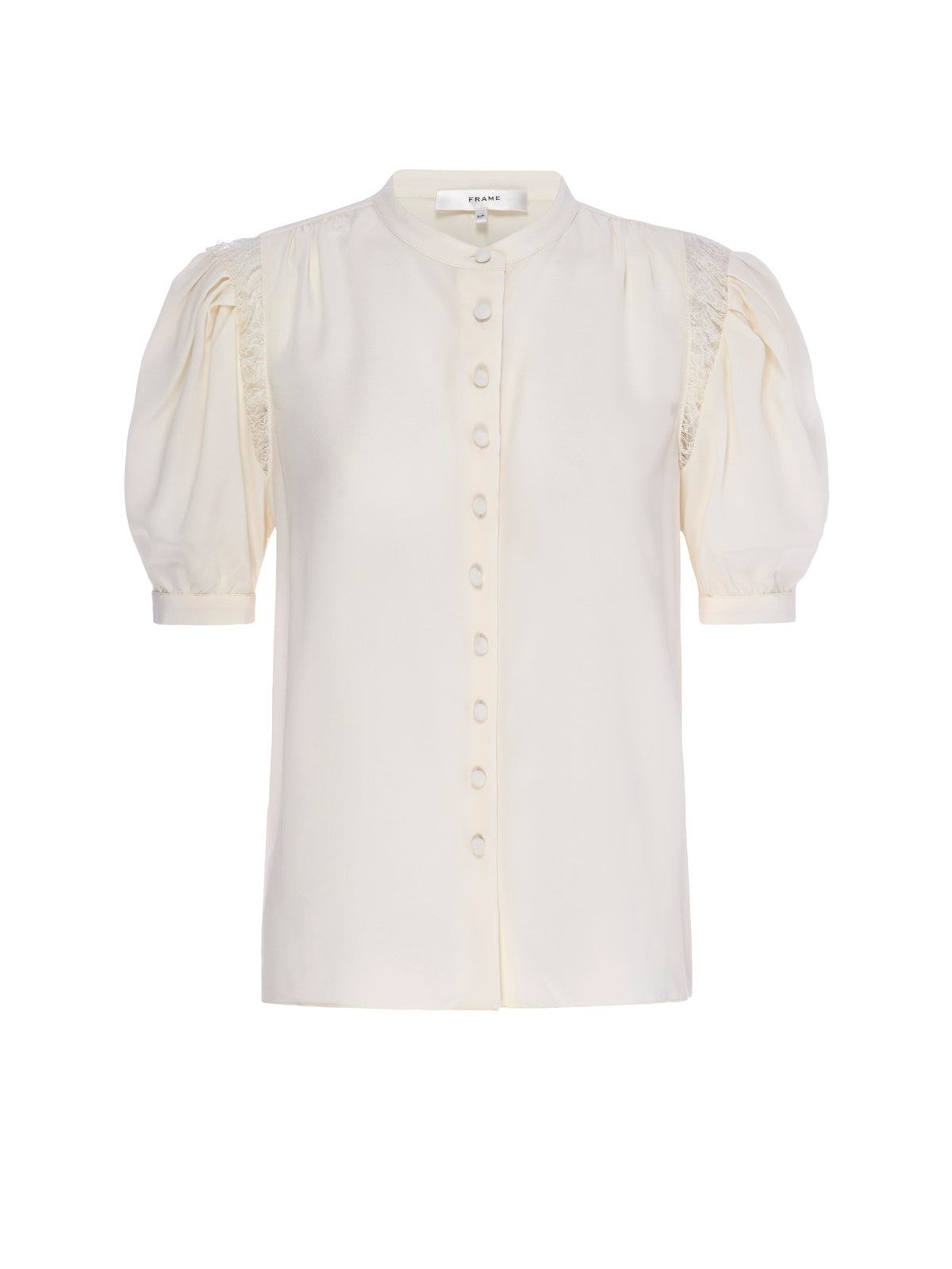 LACE SHOULDER INSET BLOUSECREAM