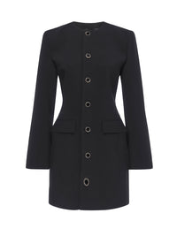 BUTTON FRONT SUITING DRESSBLACK