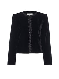 EMBELLISHED VELVET JACKETBLACK