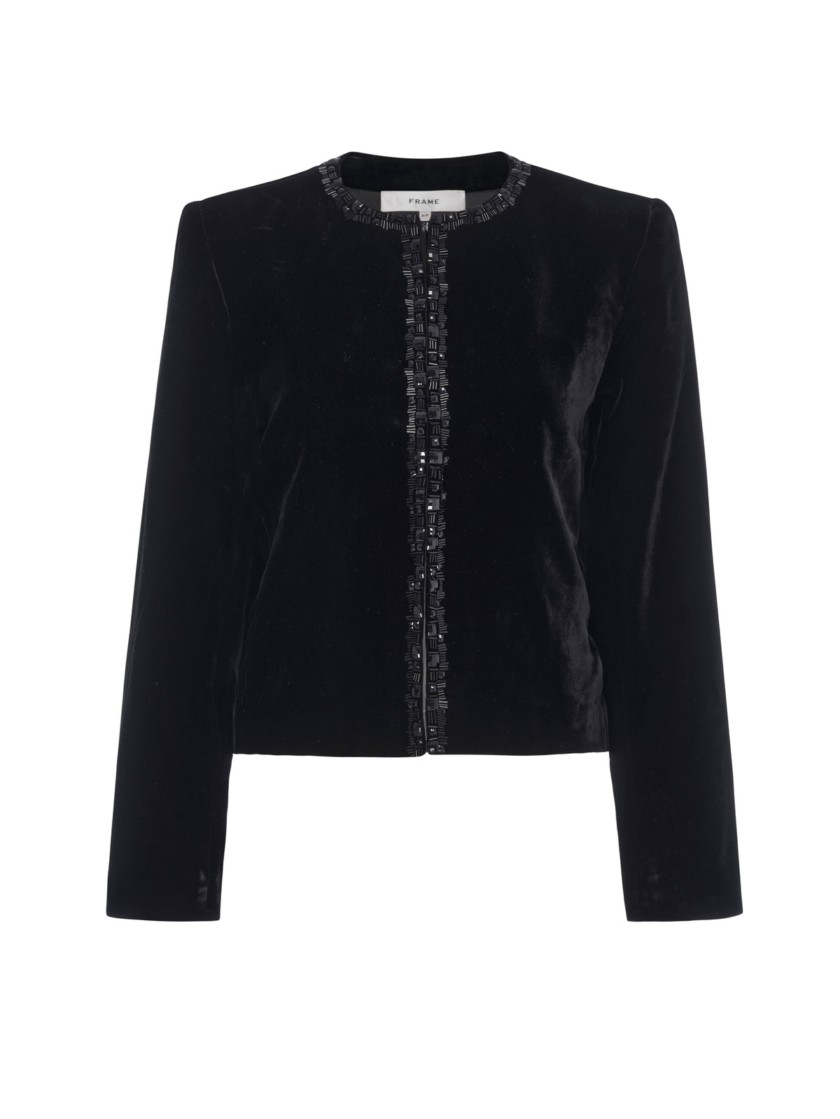 EMBELLISHED VELVET JACKETBLACK