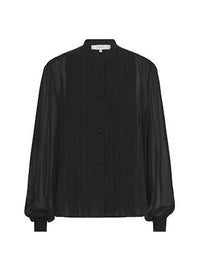 BEADED COLLARLESS BLOUSEBLACK
