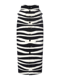 BUTTON FRONT SKIRTBLACK MULTI