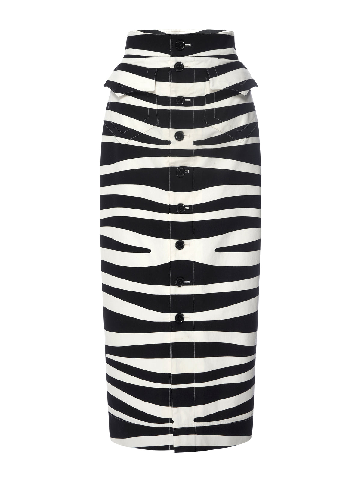 BUTTON FRONT SKIRTBLACK MULTI