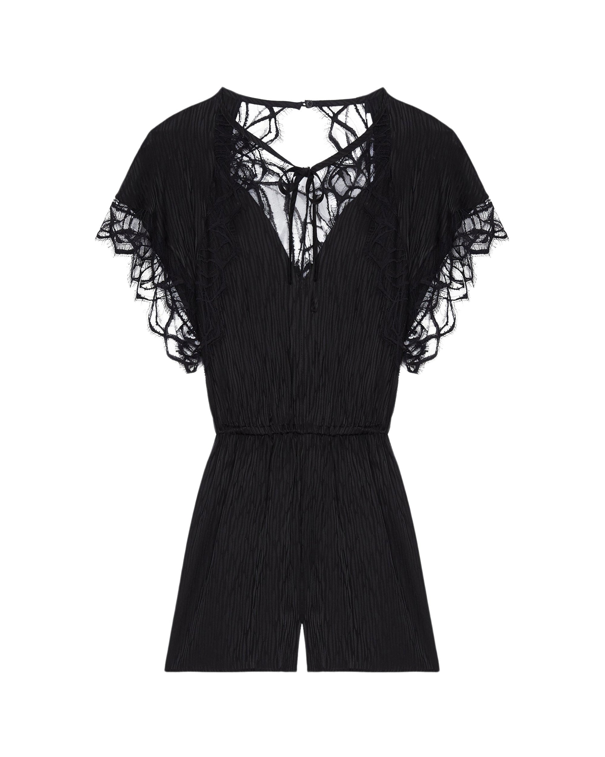 Haku short-suit in silk blend - Black