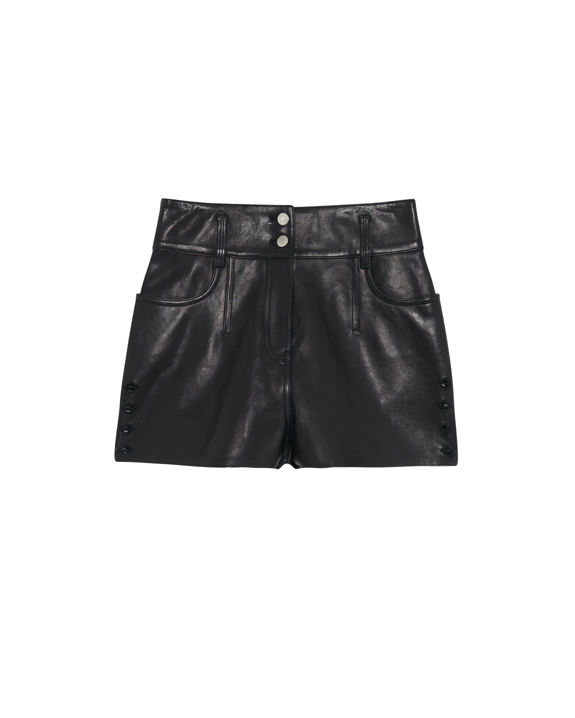 Adil leather shorts - Black