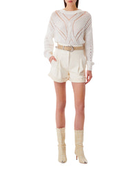 Dana shorts in leather - Natural White
