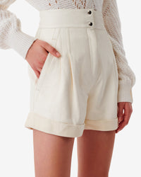 Dana shorts in leather - Natural White