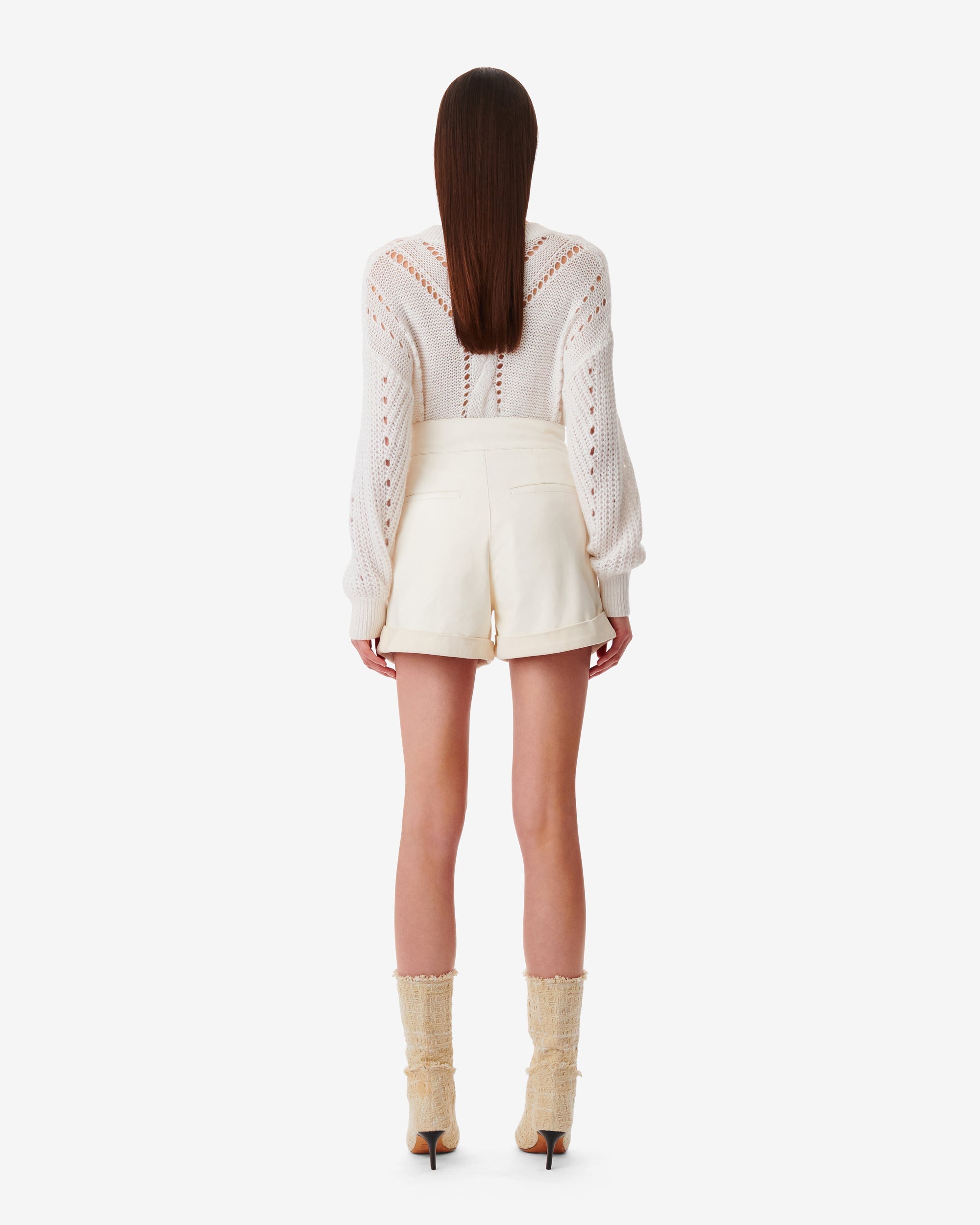 Dana shorts in leather - Natural White