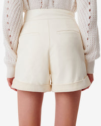 Dana shorts in leather - Natural White