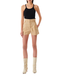 Dian high-waisted shorts - Camel