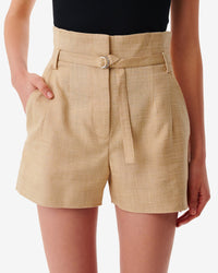 Dian high-waisted shorts - Camel
