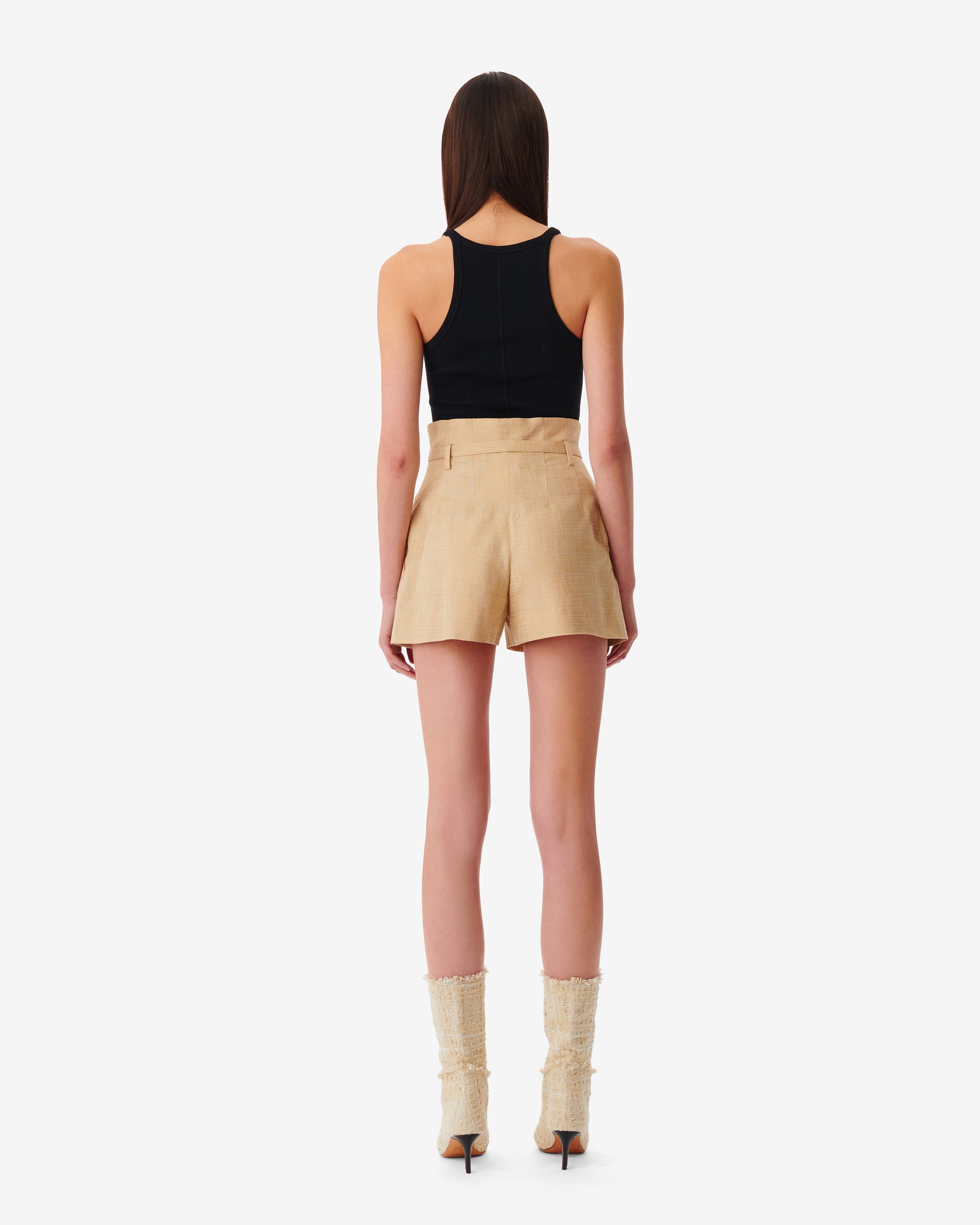 Dian high-waisted shorts - Camel
