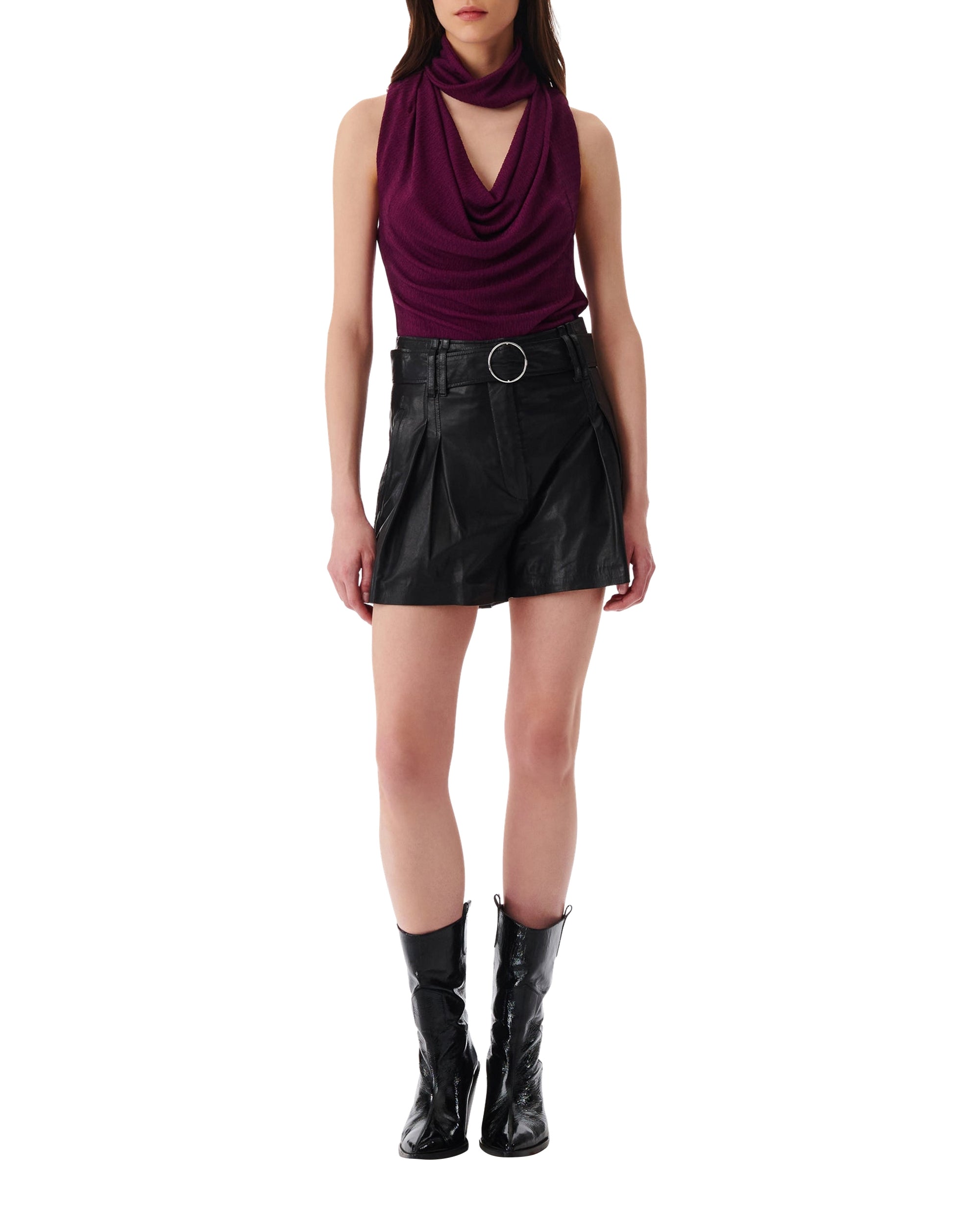 Paoli leather shorts - Black