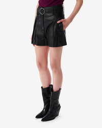 Paoli leather shorts - Black