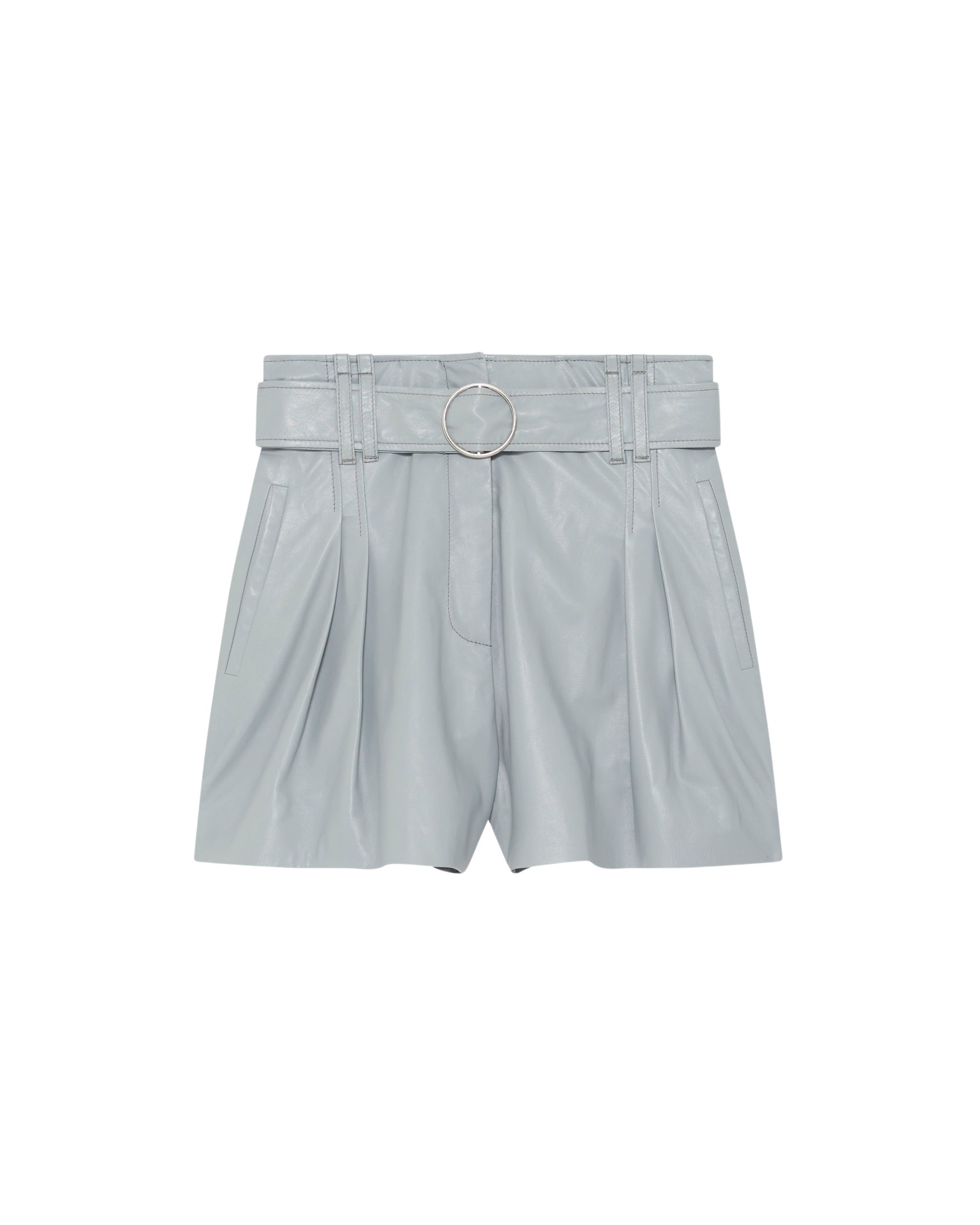 Paoli leather shorts - Light Grey