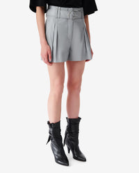 Paoli leather shorts - Light Grey