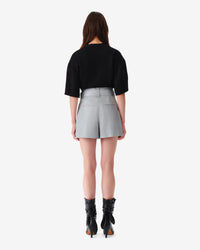 Paoli leather shorts - Light Grey