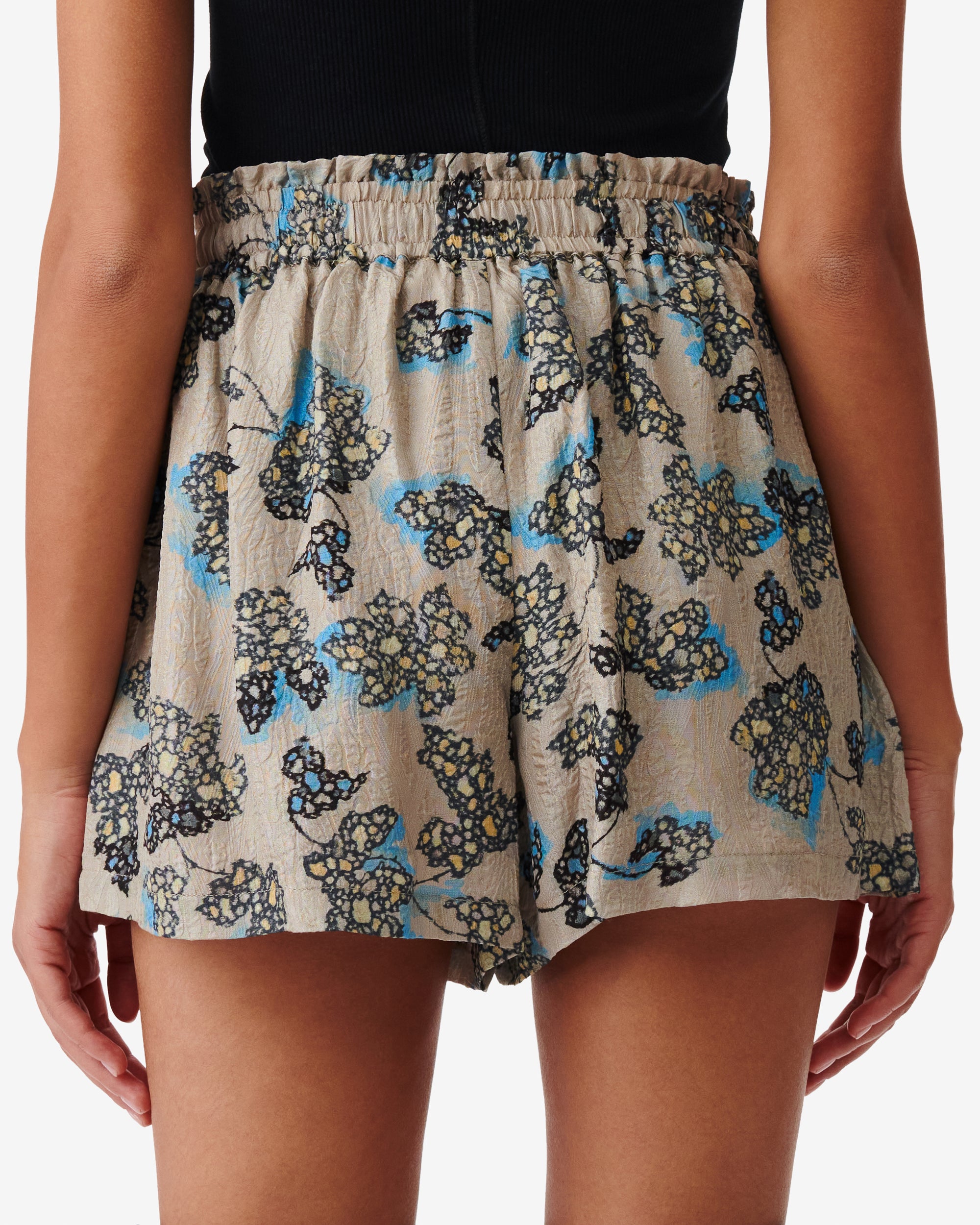 Sival silk blend shorts - Beige Multico