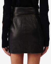 Angelica skirt in leather - Black