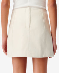 Baila short skirt in leather - Off White
