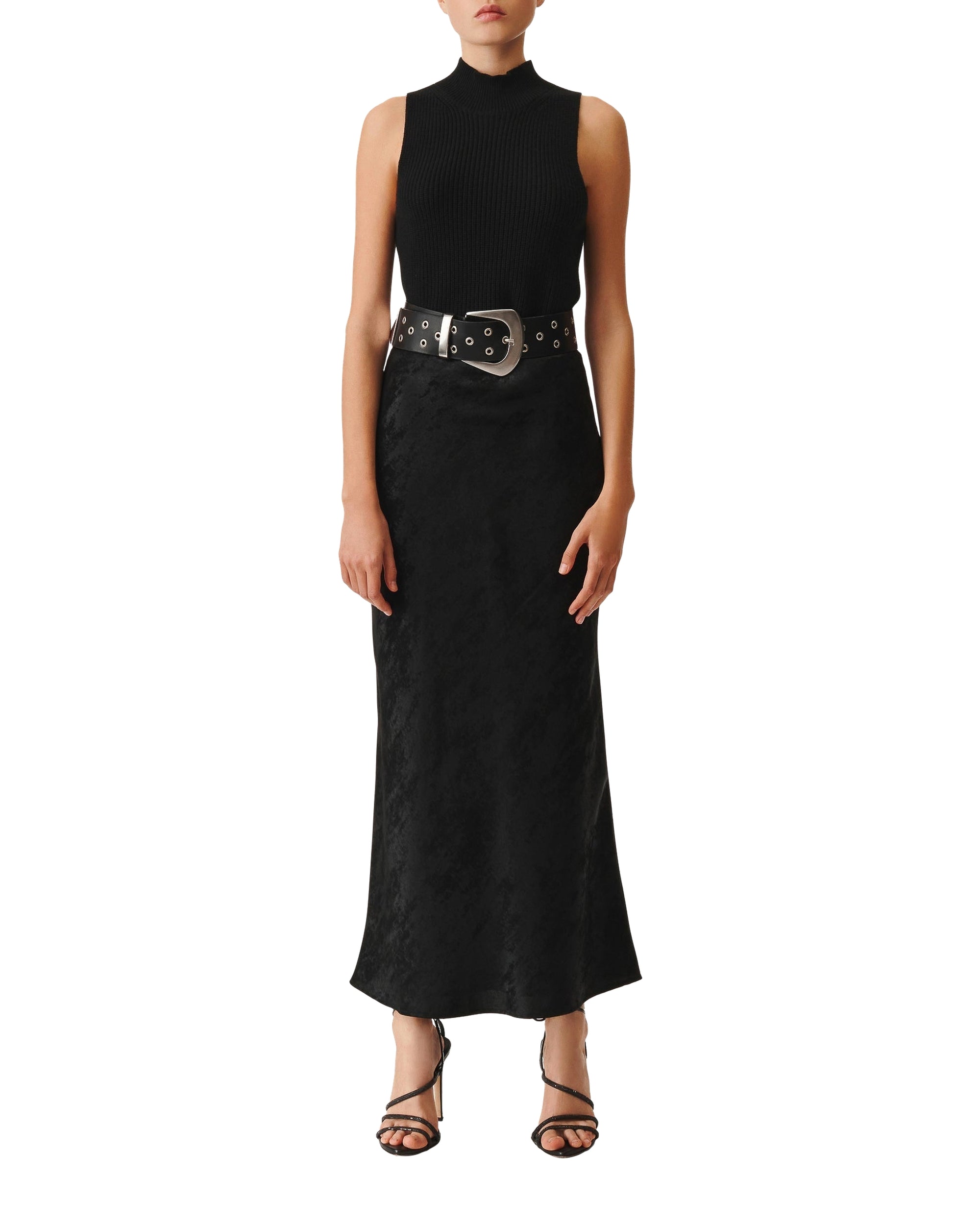 Carisa maxi skirt - Shiny Black