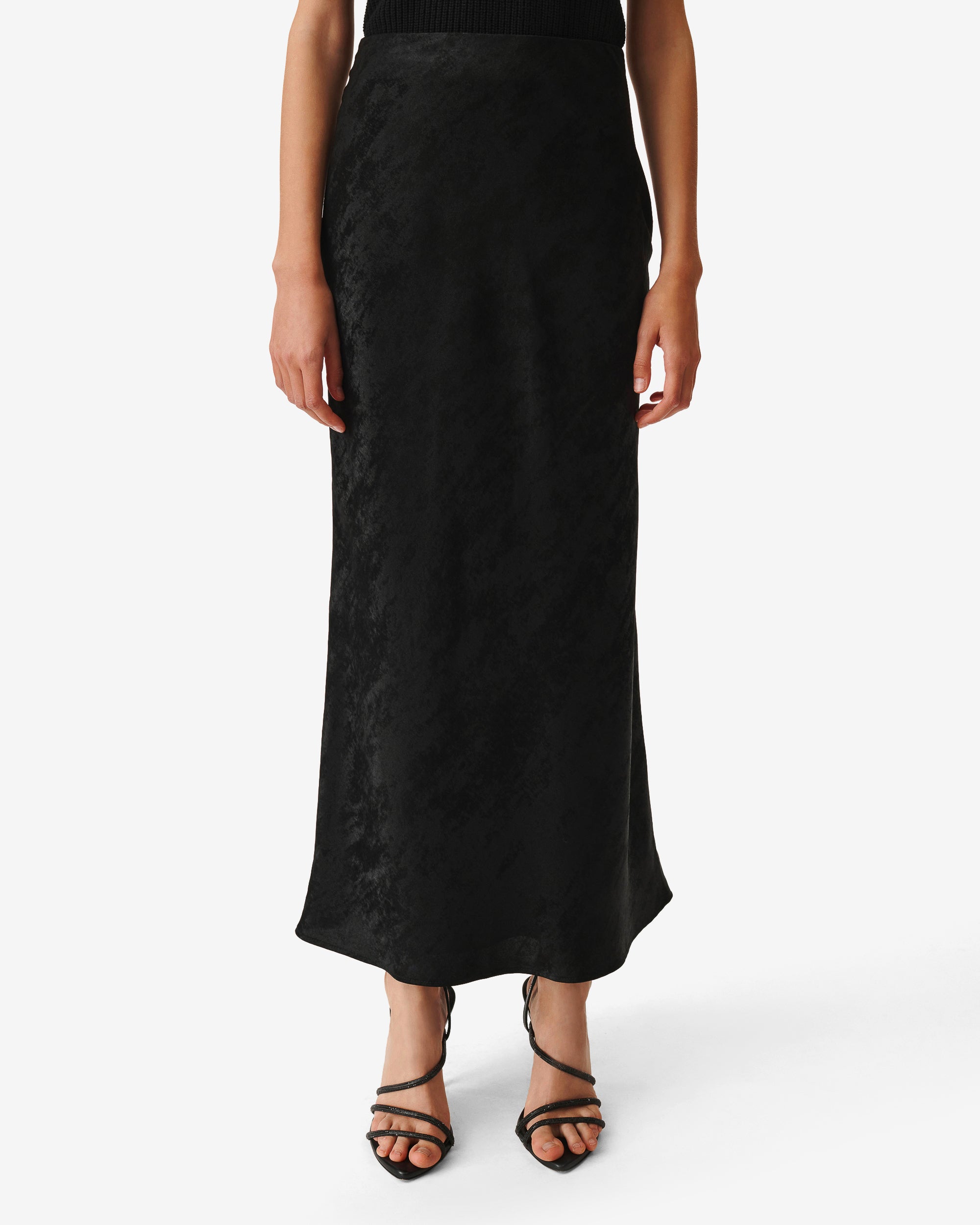 Carisa maxi skirt - Shiny Black