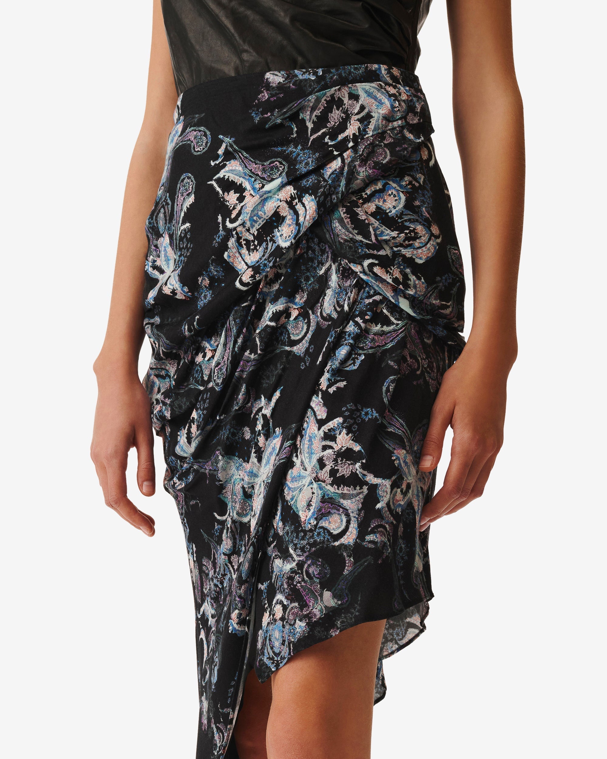 Cartina midi skirt - Black Multico