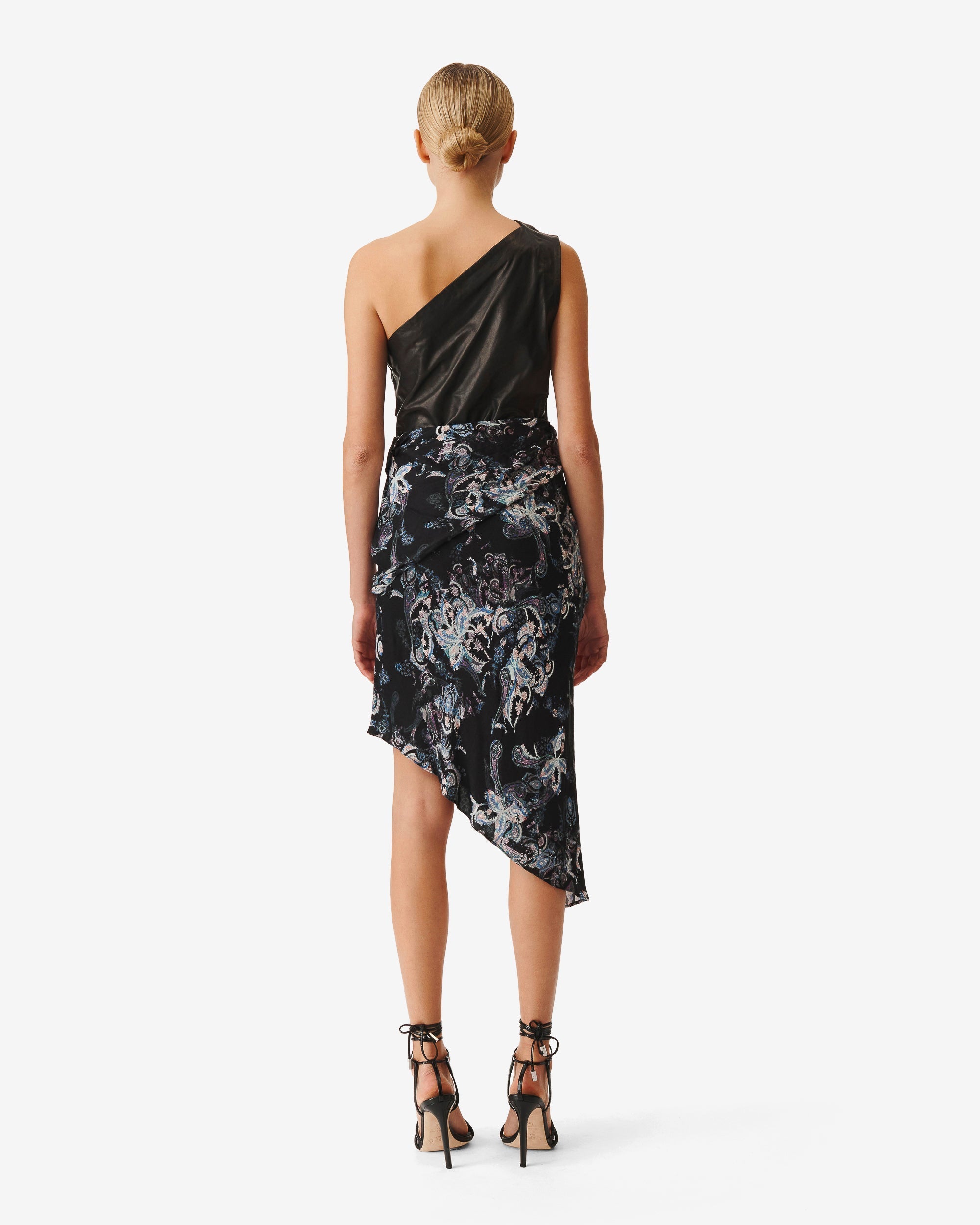 Cartina midi skirt - Black Multico