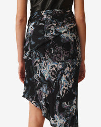 Cartina midi skirt - Black Multico