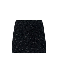 Clarita skirt in wool blend - Black Sequins
