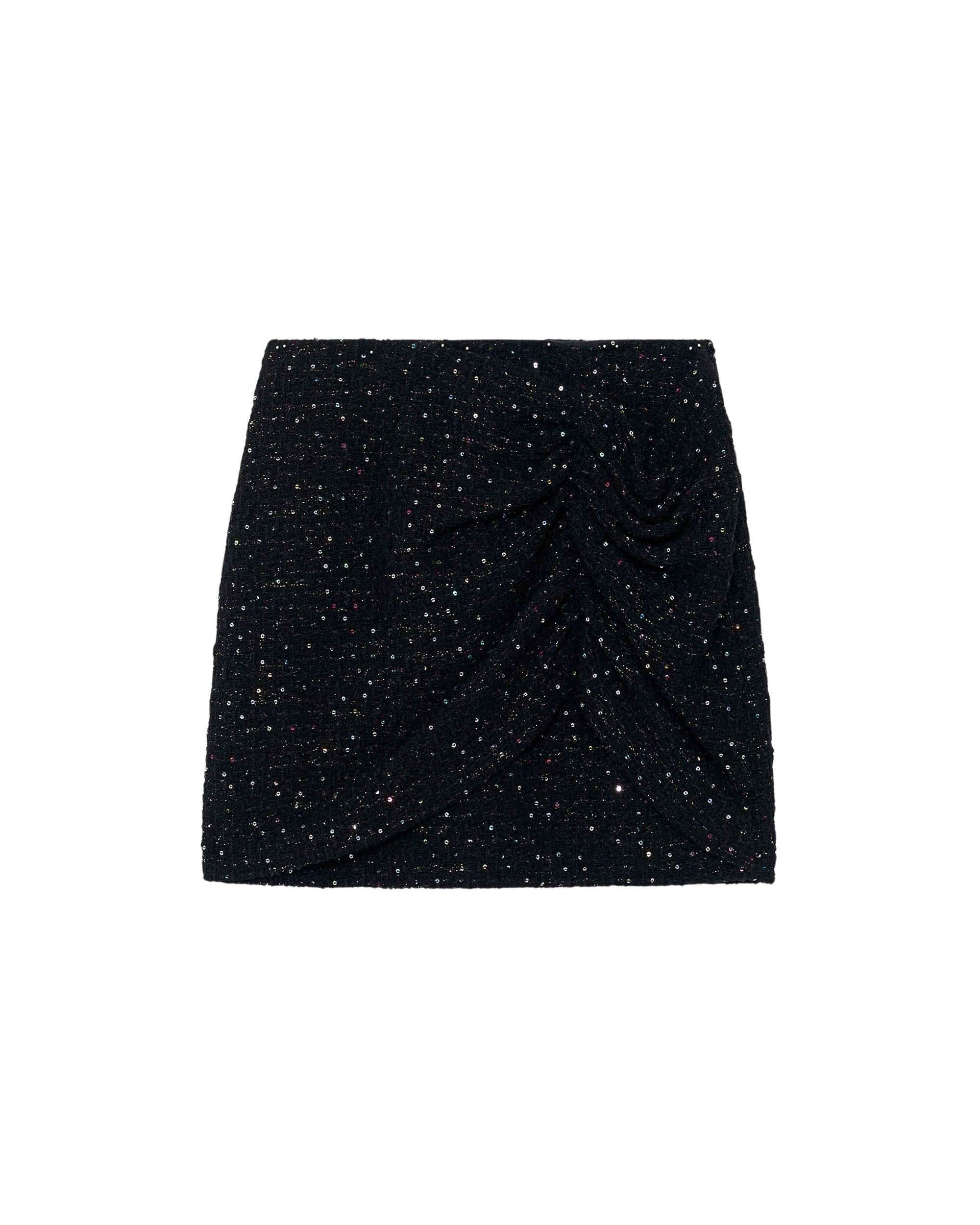 Clarita skirt in wool blend - Black Sequins